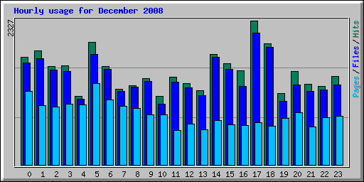 Hourly usage for December 2008