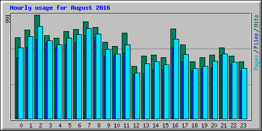 Hourly usage for August 2016